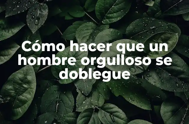 Cómo Hacer que un Hombre Orgulloso Se Doblegue