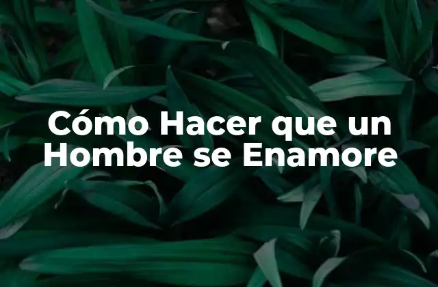 Cómo Hacer que un Hombre Se Enamore