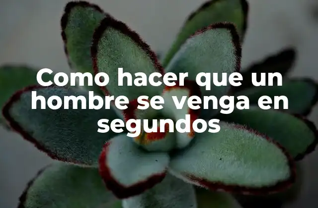 Como Hacer que un Hombre Se Venga en Segundos