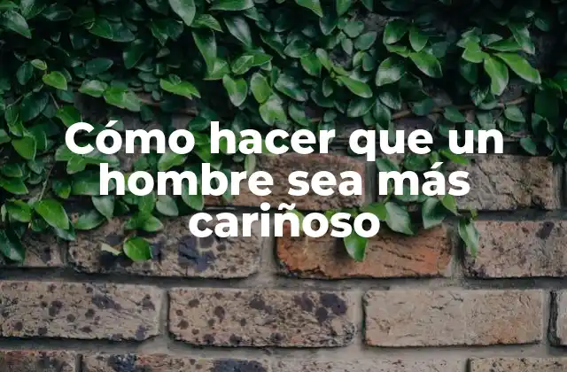Cómo Hacer que un Hombre Sea Más Cariñoso