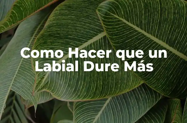 Como Hacer que un Labial Dure Más