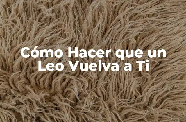 Cómo Hacer que un Leo Vuelva a Ti