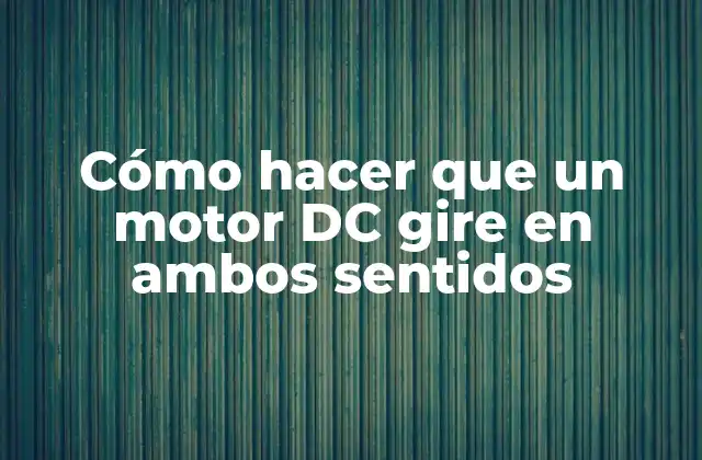 Cómo Hacer que un Motor Dc Gire en Ambos Sentidos
