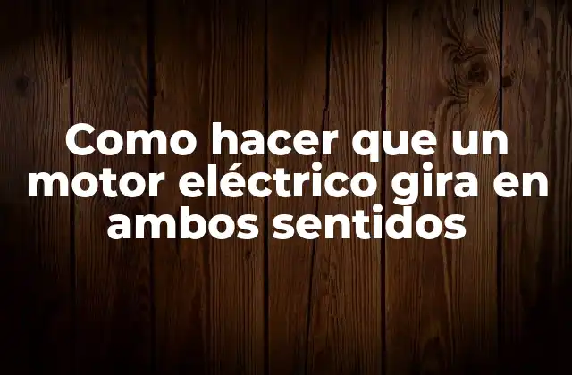 Como Hacer que un Motor Eléctrico Gira en Ambos Sentidos
