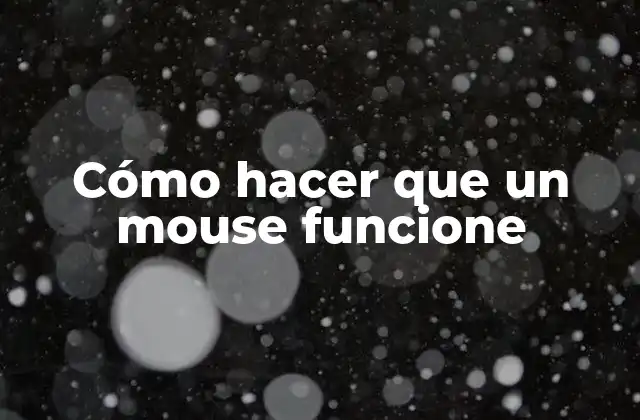 Cómo Hacer que un Mouse Funcione