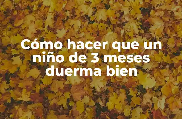 Cómo hacer que un niño de 3 meses duerma bien