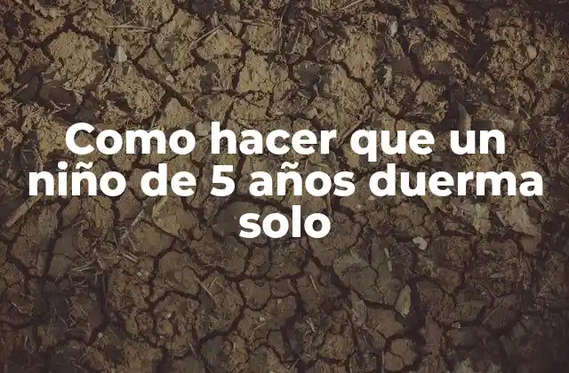 Como Hacer que un Niño de 5 Años Duerma Solo