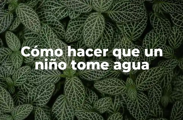 Cómo Hacer que un Niño Tome Agua