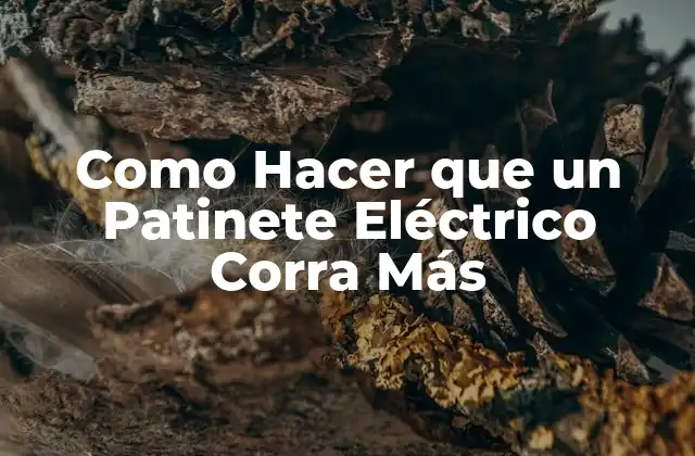 Como Hacer que un Patinete Eléctrico Corra Más
