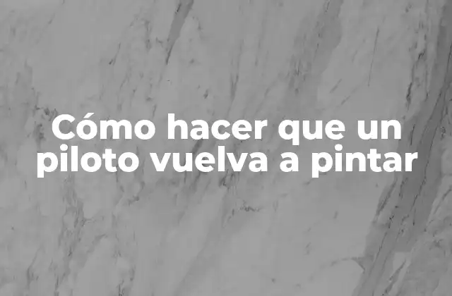 Cómo Hacer que un Piloto Vuelva a Pintar