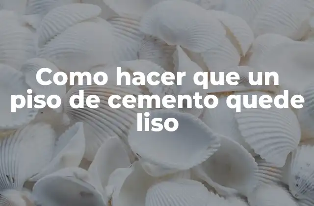 Como Hacer que un Piso de Cemento Quede Liso