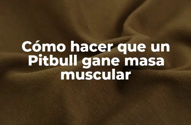 Cómo Hacer que un Pitbull Gane Masa Muscular