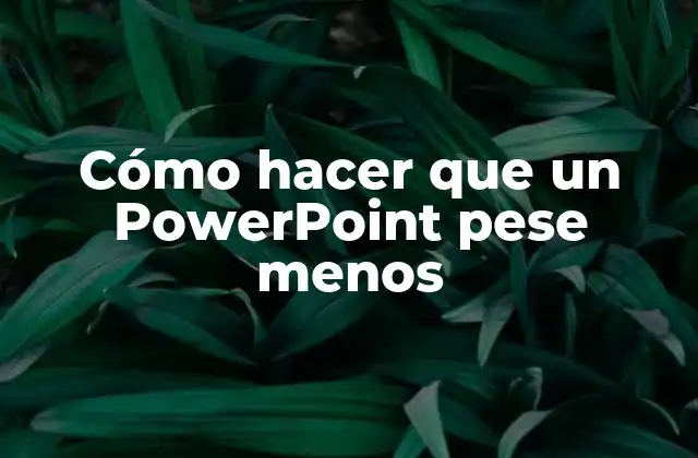 Cómo hacer que un PowerPoint pese menos