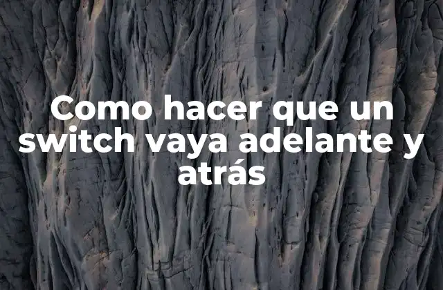 Como Hacer que un Switch Vaya Adelante y Atrás