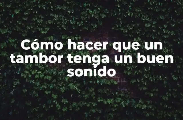 Cómo Hacer que un Tambor Tenga un Buen Sonido