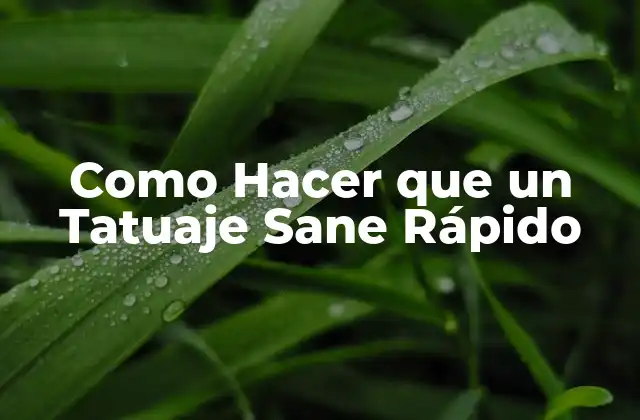 Como Hacer que un Tatuaje Sane Rápido