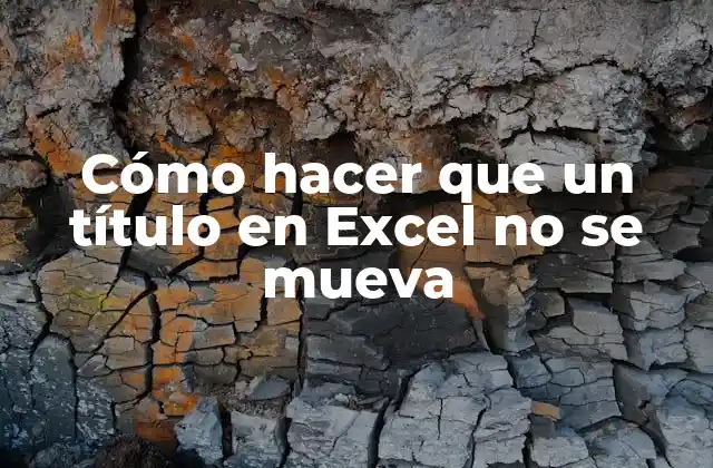 Cómo hacer que un título en Excel no se mueva