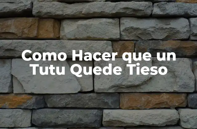 Como Hacer que un Tutu Quede Tieso