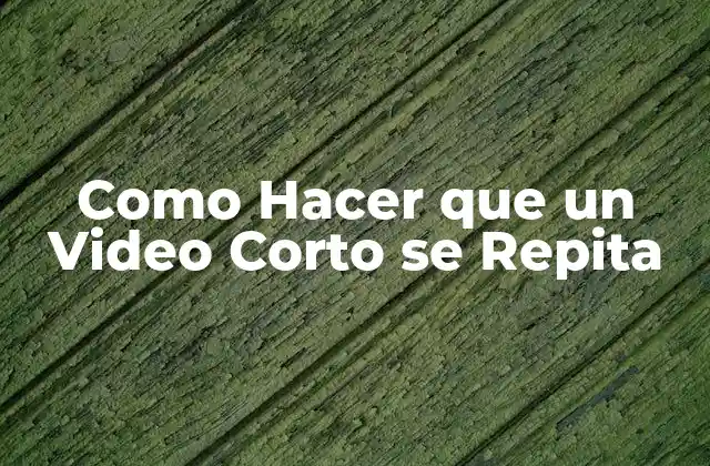 Como Hacer que un Video Corto Se Repita