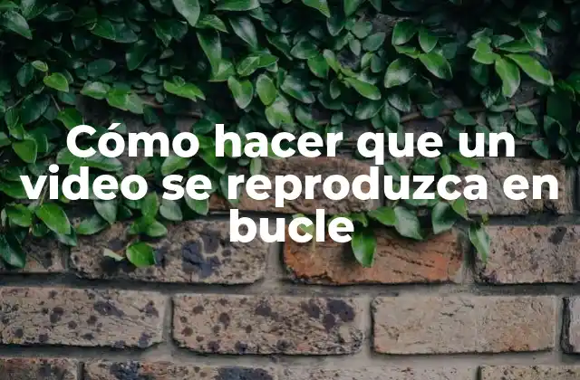 Cómo Hacer que un Video Se Reproduzca en Bucle