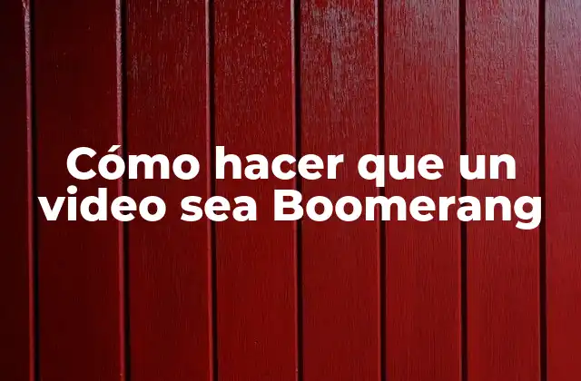 Cómo Hacer que un Video Sea Boomerang