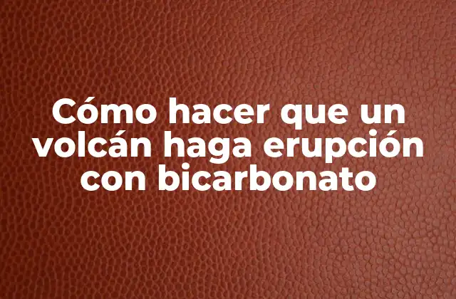 Cómo Hacer que un Volcán Haga Erupción con Bicarbonato 2 Cómo hacer que un volcán haga erupción con bicarbonato