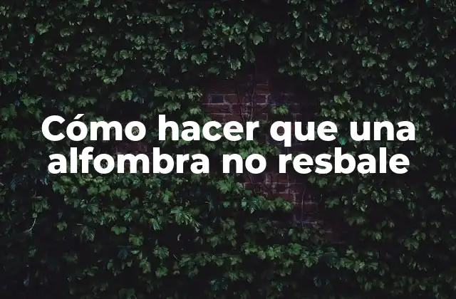 Cómo Hacer que una Alfombra No Resbale