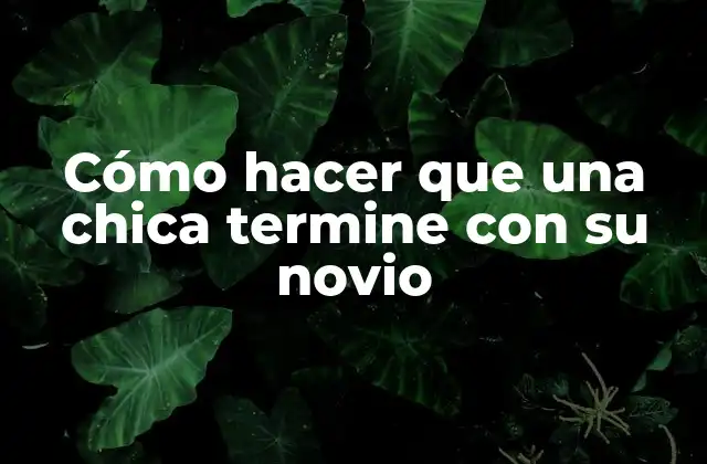Cómo hacer que una chica termine con su novio