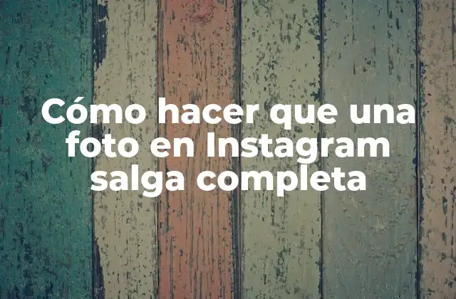 Cómo Hacer que una Foto en Instagram Salga Completa