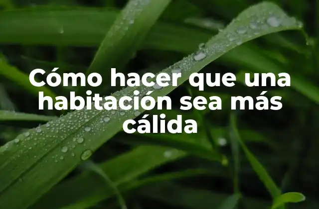 Cómo Hacer que una Habitación Sea Más Cálida