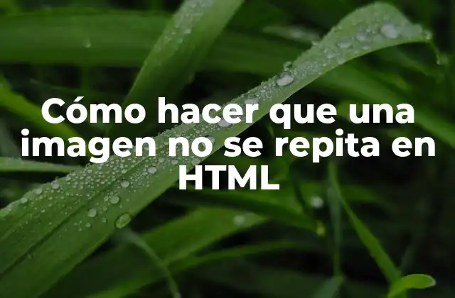 Cómo Hacer que una Imagen No Se Repita en Html