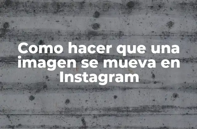 Como Hacer que una Imagen Se Mueva en Instagram