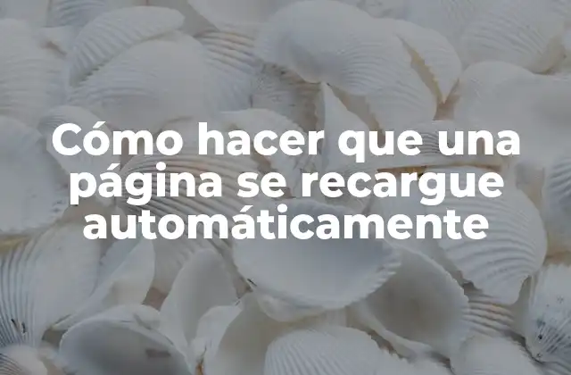 Cómo Hacer que una Página Se Recargue Automáticamente