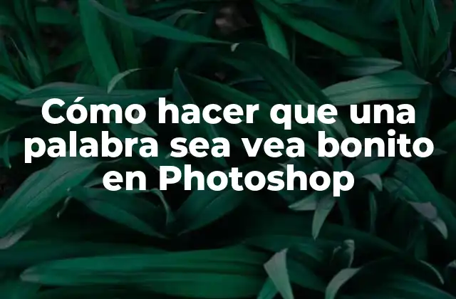 Cómo Hacer que una Palabra Sea Vea Bonito en Photoshop