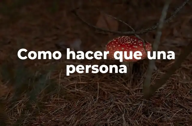Como Hacer que una Persona
