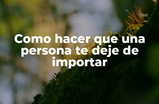 Como Hacer que una Persona Te Deje de Importar