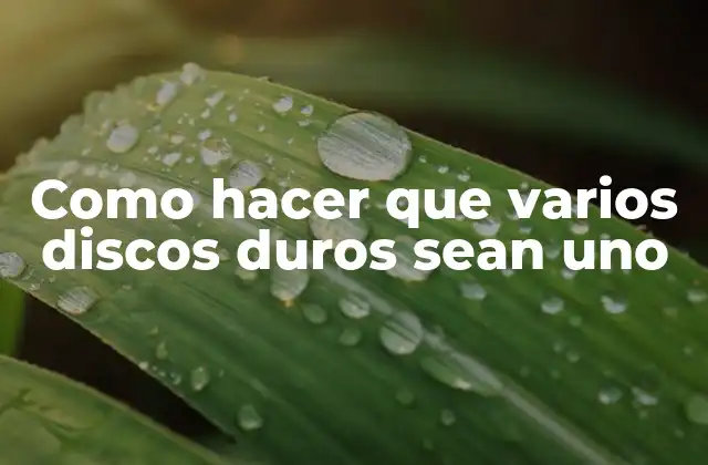 Como Hacer que Varios Discos Duros Sean Uno