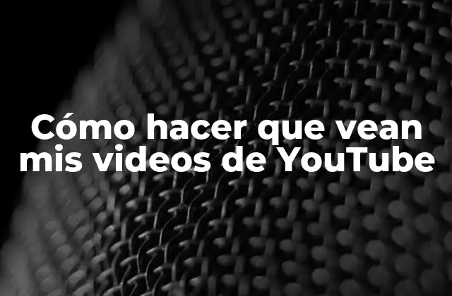 Cómo Hacer que Vean Mis Videos de Youtube