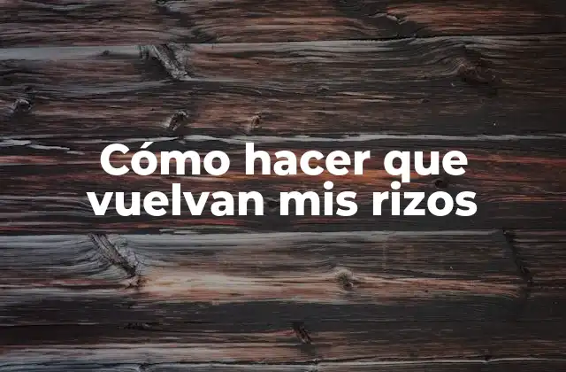 Cómo Hacer que Vuelvan Mis Rizos 2 Cómo hacer que vuelvan mis rizos