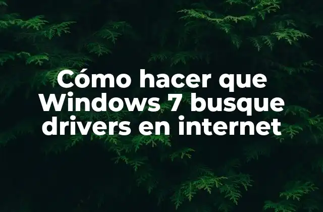 Cómo Hacer que Windows 7 Busque Drivers en Internet 2 ¿Qué son los drivers y cómo se utilizan en Windows 7?