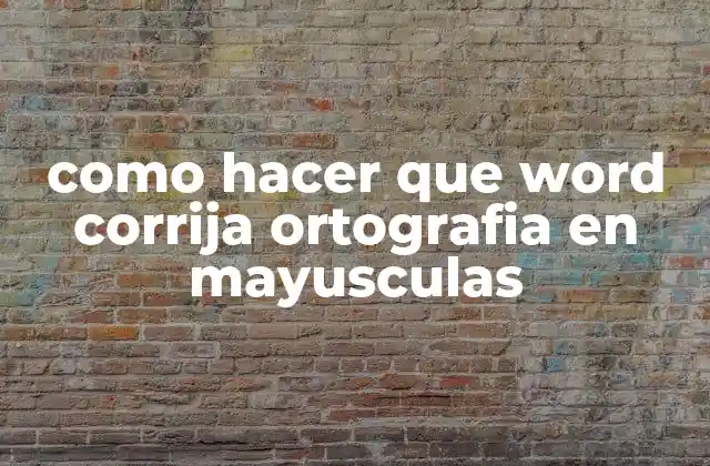 Como Hacer que Word Corrija Ortografia en Mayusculas