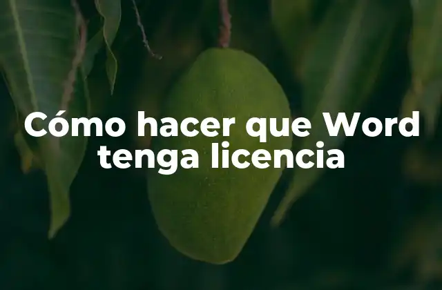 Cómo Hacer que Word Tenga Licencia