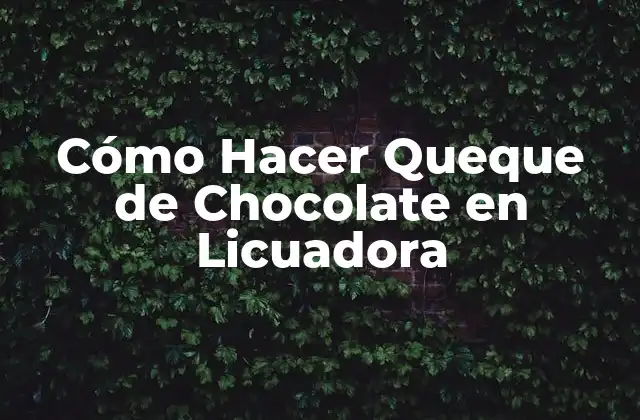 Cómo Hacer Queque de Chocolate en Licuadora 2 ¿Qué es un Queque de Chocolate en Licuadora y Para Qué Sirve?