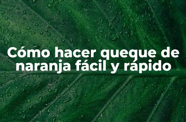 Qué es un queque de naranja y cómo se usa