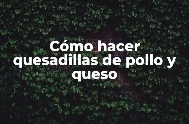 Cómo Hacer Quesadillas de Pollo y Queso