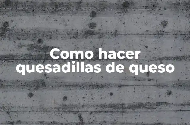 Como Hacer Quesadillas de Queso