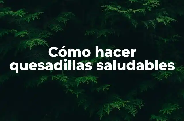 Cómo Hacer Quesadillas Saludables