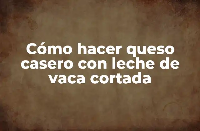 Cómo Hacer Queso Casero con Leche de Vaca Cortada