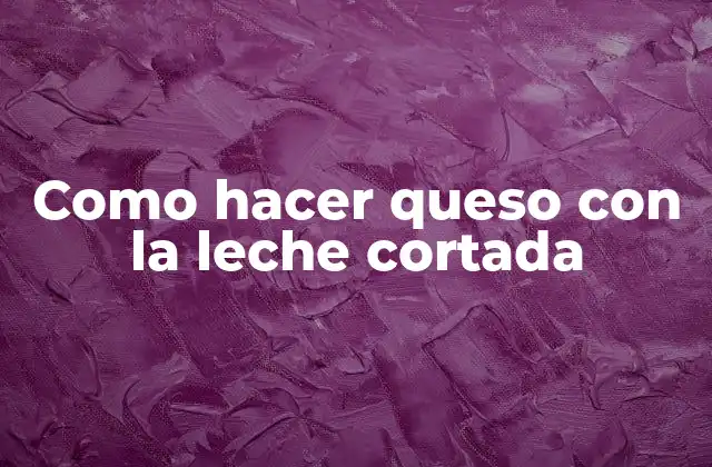 Como Hacer Queso con la Leche Cortada