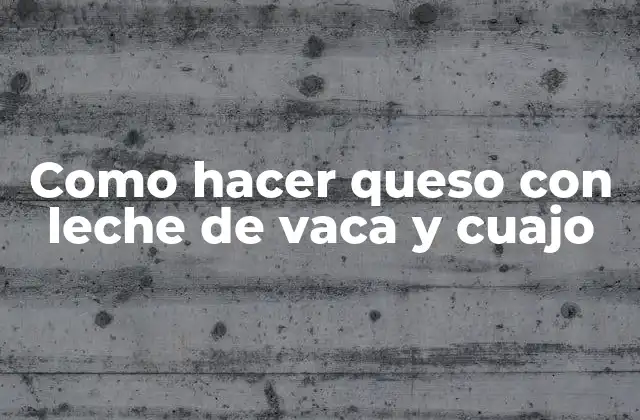 Como Hacer Queso con Leche de Vaca y Cuajo